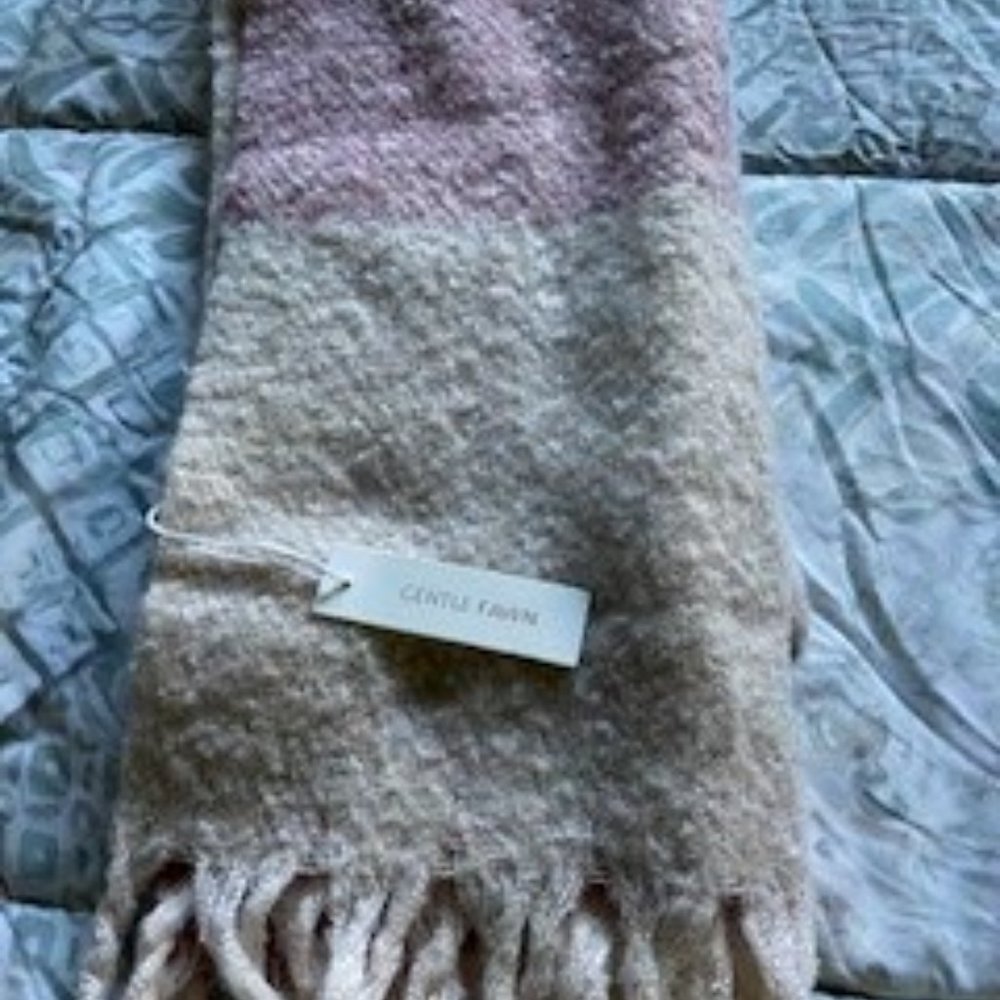 Huntington scarf by Gentle Fawn in muted pink & cream
